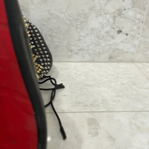 LOUBOUTIN {38} Boots Leather Studded Accents Lace-Up Boots - Picture 9 of 16